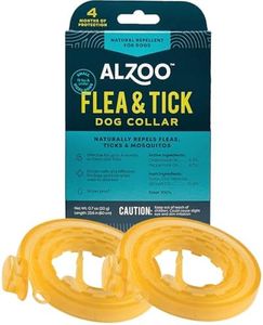 ALZOO Flea & Tick Dog Collar, Helps Repel Fleas, Ticks & Mosquitoes, 100% Plant-Based Active Ingredients, Phthalates and PVC Free, Up to 4 Months Protection, for Small Dogs: 15 lbs & Under, Pack of 2