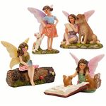 PRETMANNS Fairies for Fairy Garden – Garden Fairies & Animal Friends - Garden Fairy Ornaments for Garden, Fairy Garden Accessories - 5 Pcs