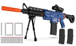 Automatic Toy Gun for Nerf Gun Sniper with Scope, 2 Clips, 100 Bullets, Electronic Toy Gun for Boys, Foam Blaster Darts, DIY Gift for Boys 6-13, Kids Birthday Christmas Halloween
