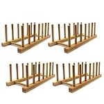 INNERNEED Bamboo Wooden Plate Racks
