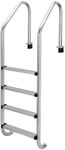 4 Step Pool Ladder, Heavy Duty Pool Escalator, 304 Stainless Steel Swimming Ladder, Above Ground Pool Entry System, Non-Slip, with Handrails