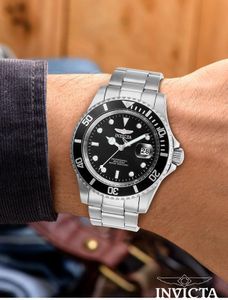 Invicta Pro Diver Men’s Watch – 40mm Black Dial Stainless Steel