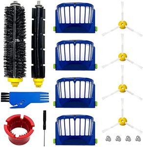 Rjnlsc 9 Pack Replacement Parts Accessories for irobot Roomba 600 500 Series 694 675 676 692 695 677 671 655 645 690 680 660 650 620 614 595 585 564 robot, 4 Filter 4 Side Brush 1Bristle&1Beater Brush