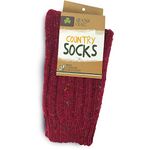 Grange Craft 100% Wool Country Socks, A Quality Irish Wool Sock Made in Ireland (Medium, Crimson Red)