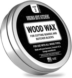 All Natural Wood Seasoning Wax Tin by Virginia Boys Kitchens - 4 Ounce Coconut Oil and Beeswax Food Safe Sealer for Cutting Board Bowl and Houseware