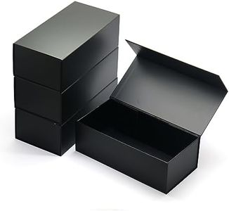 AVUX 12x6x4 inches (Pack of 4) Glossy Gift Box with Magnetic Lid- A Black Colored Magnetic, Durable and Reusable Gift Box Perfect for Christmas, Weddings, and Birthday Parties