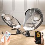 BAYBEE Automatic Electric Swing Cradle for New Born Baby with Adjustable Speed, Remote | Infant Baby Rocker, with Mosquito Net, Safety Belt, Music & Toys (Black)