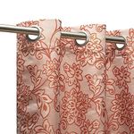 Wakefit Curtains 9 feet Long Set of 2, Curtains for Bedroom/Living Room, Door Curtains 9 feet, Jacquard Curtains, Polyester Curtains, Decoration Items for Home Decor (Squash - Floral Orange)