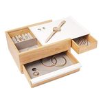 Umbra 290245-668 Stowit Jewelry Box with Hidden Drawers for Ring, Bracelet, Watch, Necklace, Earrings (White / Natural)