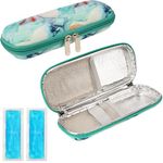 Belle Vous Insulin Cooler Travel Case with 2 Reusable Ice Packs - Diabetic Medication Organiser Bag for Insulin Pens and Other Diabetic Supplies - Portable Medical Cool Bag with Light Blue Design