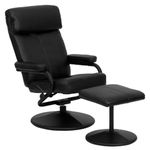 Flash Furniture BT-7863-BK-GG Contemporary Black Leather Recliner/Ottoman with Wrapped Base