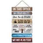 CHDITB Vintage Inspirational Office Wall Art,(Set of 8,11.5”x2.3”) Positive Dream Big Work Hard Wooden Sign Decor,Motivational Teamwork Wall Art For Colleague