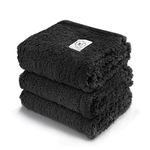 1 Pack 3 Blankets Fluffy Premium Fleece Pet Blanket Soft Sherpa Throw for Dog Puppy Cat Black Small(23 * 16")