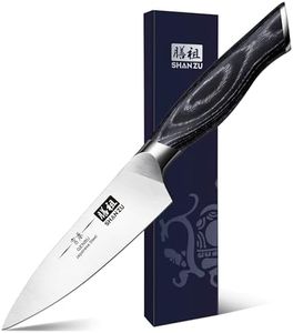 SHAN ZU 3.75 Inch Paring Knife, Japanese Super Steel Professional Fruit Knife, Ultra Sharp Carving Knife with K133 Ergonomic Handle, Black Tortoise Genbu Series