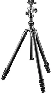 Gitzo GK1545T-82TQD Traveler Tripod with Center Ball Head - Compact, Foldable and Light with Short Column Included for Ground Level Shoots, Series 1-4 Sections, Carbon Fibre