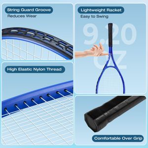 HIRALIY 27" Tennis Racket Set – Blue, Adult Size
