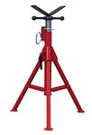 Pipe Stand V Head Adjustable Height Folding Portable (Red)