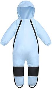 HAPIU Kids Toddler Rain Suit Muddy Buddy Waterproof Coverall,Blue,2T,Original