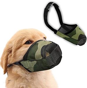 Sage Square Dog Army Muzzle, Soft Mesh Covered, Poisoned Bait Protection with Adjustable Straps, Prevent Biting Chewing & Licking for Small Medium Large Dogs, (Small)
