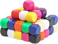 Blank Acrylic Dice Set, Write-On Cubes Game (10 Colors, 60 Pieces)