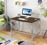 Tablewala Foldable Table for Study, Office Work, Work from Home, Made of Stainless Steel Frame and Engineered Wood Top (Brown, 3 by 2)