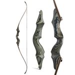 60 Inch Black Hunter Original Recurve Bow 20-60lbs Traditional Wood Longbow Right and Left Handed American Hunting Longbow for Outdoor Hunting Shooting (30 Lbs, Black/right handed)