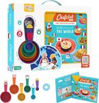 Chefclub Kids "Recipes From Around The World" Cookbook - Montessori-Inspired Cooking Book for Children with 20 Fun Holiday Recipes, Educational Illustrations & BPA-Free Measuring Cups, US Version