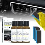 Crystal Coating for Car Plastic Parts, 3pcs Plastic Parts Refurbish Agent, Plastics Refurbishment Coating Car Interior Refurbishment Agent, Tire Shine Car Seat Cleaner