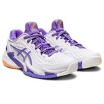 ASICS Women's Court FlyteFoam 3 Tennis Shoes, 8, White/Amethyst