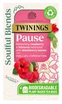 Twinings Soulful Blends Pause Inspired by Ayurveda - Refreshing Raspberry & Hibiscus Herbal Tea Infusion with Blackberry Leaves - 20 x Biodegradable Tea Bags