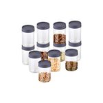 Sky Plastic Attro Sky Octave Celebration 12 Pcs with Inter-Stackable Lid Storage Pet Container Gift Set for Kitchen,(320 Ml X 12,Grey)