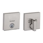 Kwikset - Downtown Square Single-Cylinder Deadbolt, Satin Nickel (258 SQT 15 SMT CP K4)