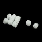 uxcell 10 Pcs White Plastic 10 Teeth Electrical Models Toothed Wheels Gears