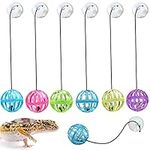 6 Pack Bearded Dragon Toy Bell Ball