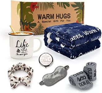 Get Well Soon Gifts for Women - Warm Hugs Gift Throw Blanket for Mom & Friend - After Surgery Recovery Care Package for Women - Dream Courage Energy Strength Love Hope Healing Positive Thought Basket