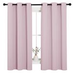 NICETOWN Blackout Curtains 2 Panels for Bedroom- Thermal Insulated Grommet Blackout Curtains 63 Inches Long for Living Room/Kitchen Rideaux occultants (2 Panels, W42 x L63 -Inch,Baby Pink)