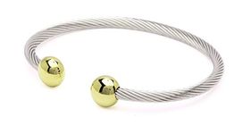 QRay Combo Deluxe Surgical Steel Golf Athletic Bracelet (Medium: 7"~7.75")