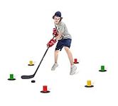 Hockey Revolution Drill Cones - Lightweight Stickhandling Training Aid, Equipment for Puck Control, Reaction Time & Coordination - Light, Portable Adjustable Multi-Sport Marker Training Traffic Cones