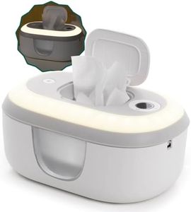 Babelio Baby Wipe Warmer and Wet Wipes Dispenser | Large Capacity Wipes Warmer for Babies with Night Light | Top Even Heating, 4-Level Temperature (100-131℉) | Newborn Essentials