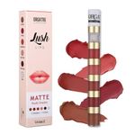 Orgatre Lush Lips 5 in 1 Matte Nude Lipstick With Gloss | Nude Shades | Matte Lipsticks | Waterproof & Smudge proof | Non Sticky & Non Drying | Highly Pigmented | Long lasting Hydrating Formula