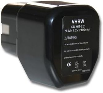 vhbw 1x batteria sostituisce Hitachi EB712S, 325292, EB714S per utensile elettrico (2100 mAh, NiMH, 7,2 V)
