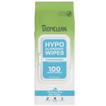 TropiClean Dog Wipes Grooming - Hypoallergenic Cleaning & Deoderising Wipes for Dogs, Cats, Puppies & Kittens with Allergies & Sensitive Skin - Removes Dirt, Dander & Odor, Fragrance Free, 100ct