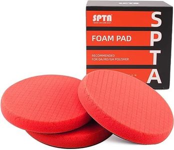 SPTA Red Finish Polish Pad, 3Pcs 5 Inch Buffing Polishing Pads for 125mm Backing Plate Compound Sponge Car Buffer Polisher Compounding, and Waxing 5.5inch (FPTSS5R-3)