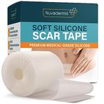 NUVADERMIS Clear Silicone Scar Tape for Surgical Scars - 120" x 1.5" Roll - Extra Long Scar Sheets for C-Section, Tummy Tuck, Keloid, and Surgical Scars - Reusable Medical Grade Silicone Scar Tape