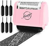 Miseyo Identity Theft Protection Roller Stamp Set - Pink (6 Refill Ink Incleded)