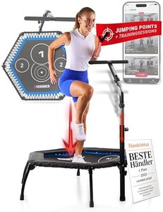 HAMMER Fitness-Trampolin Cross Jump, 98 cm Sprungfläche, patentierte Technik, mehrfach höhenverstellbarer Haltegriff, leistungsstark bis 130 kg Benutzergewicht