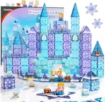 GobiDex 102PCS 2-in-1 Magnetic Tiles Blocks Frozen Toys, Princess Frozen Castle Magnet Building Blocks for Toddlers Kids, Build with MagWonder STEM Toys, 3+ Years Old Girls Christmas Birthday Gifts