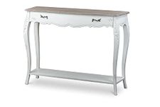 Baxton Studio Bourbonnais Wood Traditional French Console Table, White