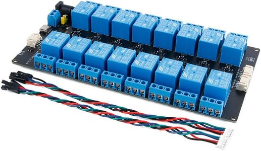 JESSINIE 16 Channel 5V Relay Module with Optocoupler Isolation 10A IIC Expandable Isolation Driver Relay Board XL9535-K16V5