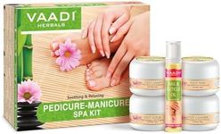 Vaadi Herbals Organic Pedicure Manicure Spa Kit With Grapeseed Extract And Fenugreek - Soothing & Refreshing Hands Feet Toes & Nails - All Natural - Suitable For All Skin Types And Both For Men And Women 135 Ml